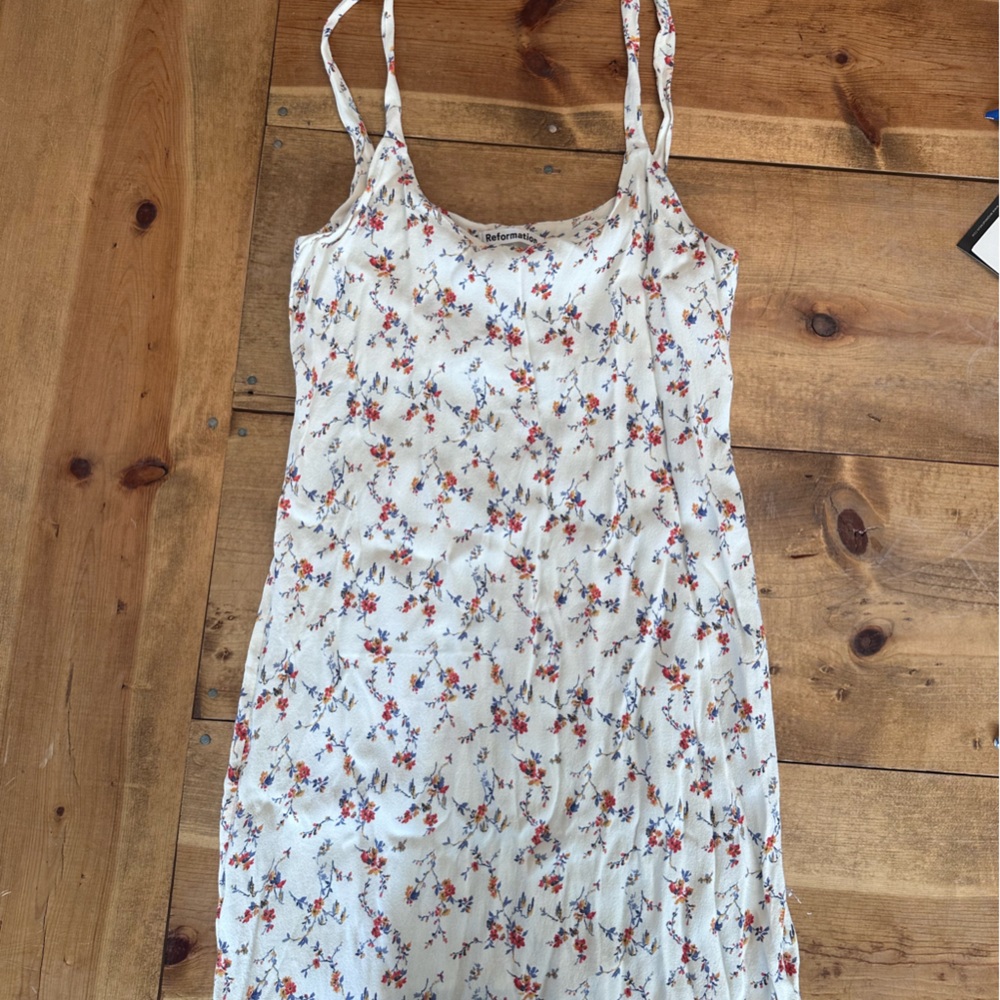 Reformation Floral Mini Dress - White and Red